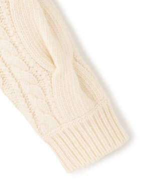 BEIGE， RULE / ウールカシミヤアラン編みクロップドニット Off White