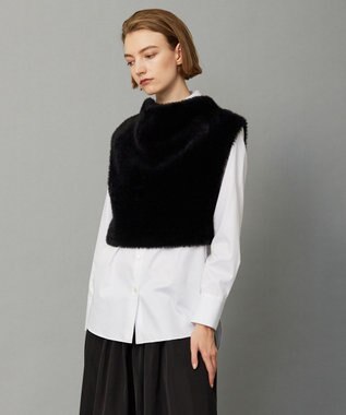 ICB ヘアリーショートジレ ブラック系