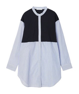 Green Parks 比翼カットドッキングチュニック Stripe Sax