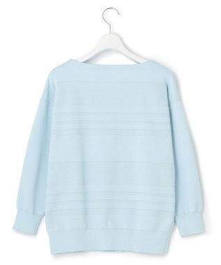 23区 【洗える】ラスターコットンポリエステル ニット スカイブルー系