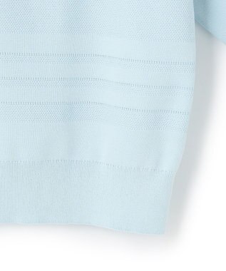 23区 【洗える】ラスターコットンポリエステル ニット スカイブルー系