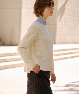 J.PRESS LADIES L 【WEB限定カラーあり】CAT クルーネック ニット オフ系