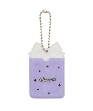 WEGO ぷっくりリボンIDフォトケースキーホルダー パープル