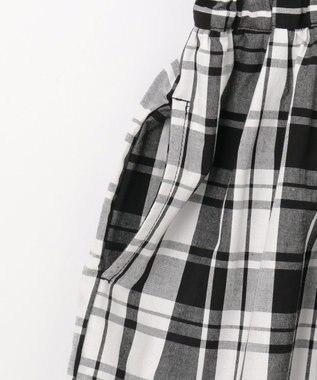 ANY KIDS チェック ドッキングワンピース ブラック