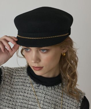 GRACE CONTINENTAL FERRUCCIO VECCHI キャスケット ブラック