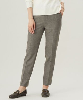 J.PRESS LADIES L 【洗える】チェルビック テーパード パンツ モカ系