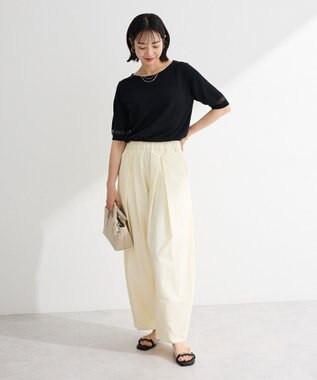Green Parks 袖シアーニットプルオーバー Black