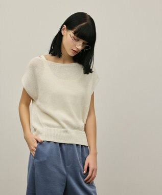 GRACE CONTINENTAL ドルマンルーズニットトップ ホワイト