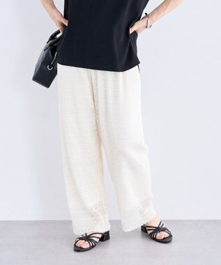 Green Parks レースプリーツパンツ Ivory