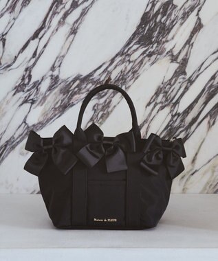 Maison de FLEUR ボリュームリボン2Wayトートバッグ Black