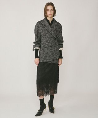 GRACE CONTINENTAL ヘリンボーンツイードジャケット ブラック