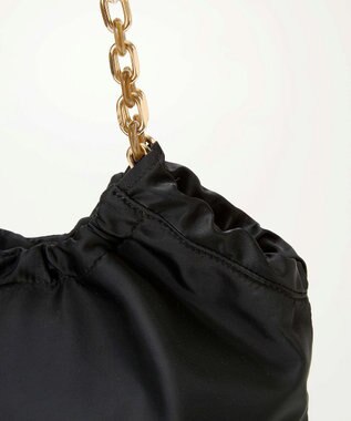 TOPKAPI 【TREASURE TOPKAPI】コンビチェーン ギャザー ナイロン トートバッグ ブラック