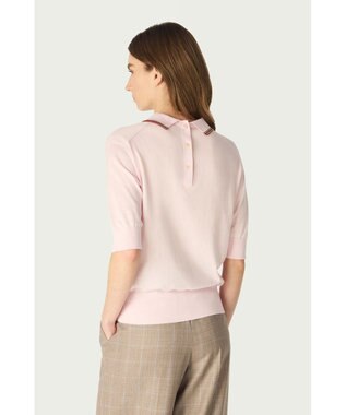 DAKS John Smedley for DAKS ハウスストライプ襟付きトップス ピンク