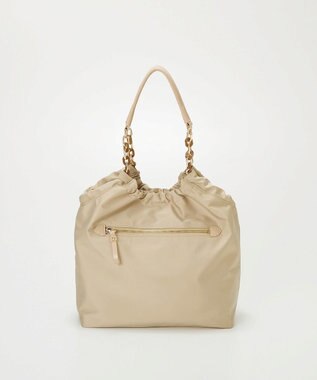 TOPKAPI 【TREASURE TOPKAPI】コンビチェーン ギャザー ナイロン トートバッグ ベージュ