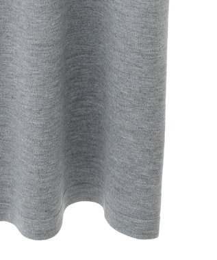 Green Parks 杢グレー袖チュールニットワンピース Gray Mixture