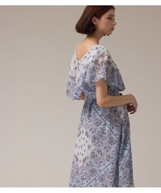 GRACE CONTINENTAL マルチWAYシフォンワンピース ブルー