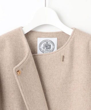 J.PRESS LADIES 【WEB限定カラーあり】ブレンドビーバー ノーカラー コート ベージュ系