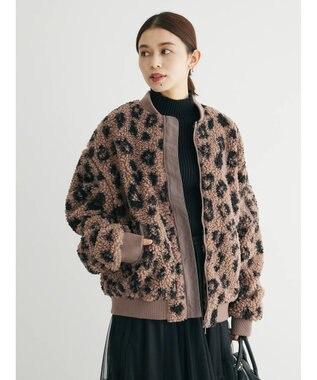 Green Parks ・Ｄｏｕｂｌｅ　Ｆｌａｇｓ　　ボアブルゾン Leopard