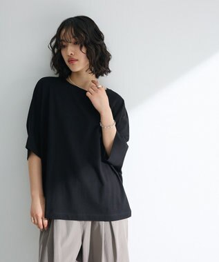 Green Parks 冷やっとすずやかドルマンプルオーバー Black