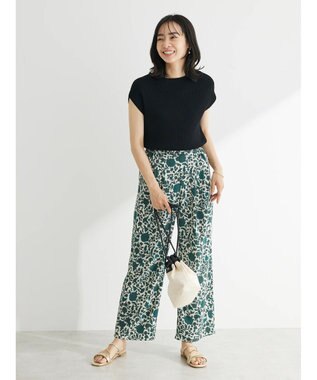 Green Parks ・Ｐｅｔｉｔ　Ｆｌｅｕｒ　フレンチスリーブリブニット Black