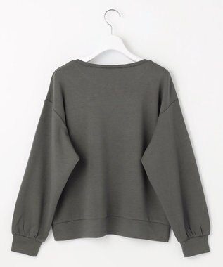 Feroux 【洗える】ローズコサージュ ダンボールプルオーバー グレー系