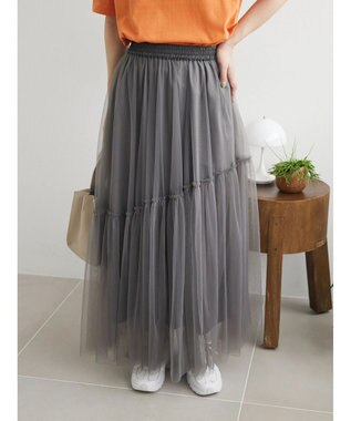 Green Parks ・ＥＬＥＮＣＡＲＥ　ＤＵＥ　２ｗａｙチュールキリカエスカート Charcoal Gray