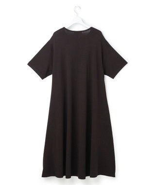 23区 L 【先行予約/Lサイズ限定】レーヨンポリエステルストレッチ ニット フレア ワンピース ダークブラウン系
