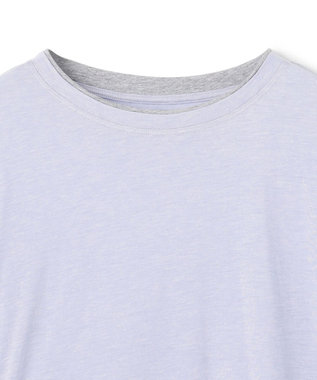 UNFILO L ソフトウール フェイクレイヤード ロンT ブルー