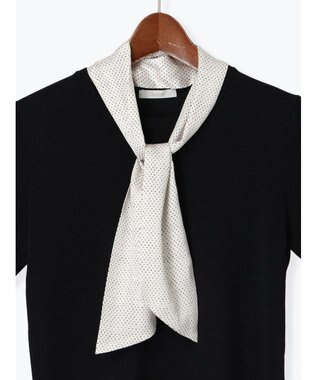 Te chichi スカーフカラーハーフスリーブニット ブラック