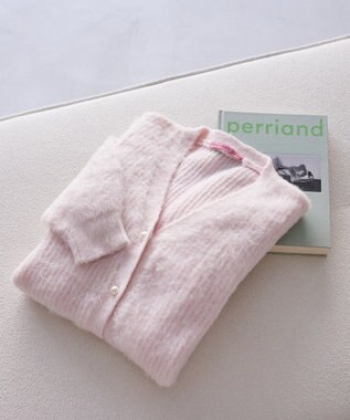 Maison de FLEUR フェザーヤーンカーディガン Light Pink