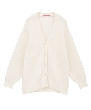 Maison de FLEUR フェザーヤーンカーディガン Ivory