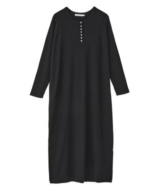 AMERICAN HOLIC バイパチリブヘンリーニットワンピース Black