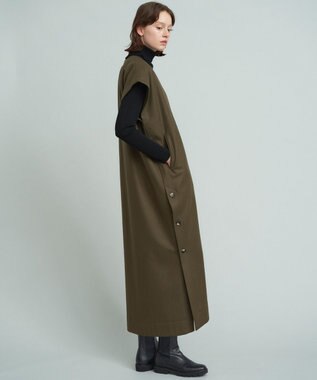 23区 【SACRA】ハイカウントメルトン ワンピース カーキ系