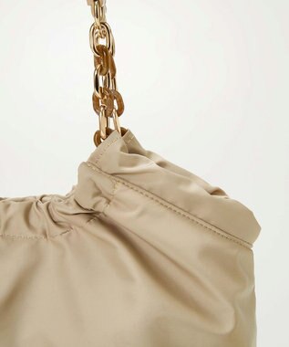 TOPKAPI 【TREASURE TOPKAPI】コンビチェーン ギャザー ナイロン トートバッグ ベージュ