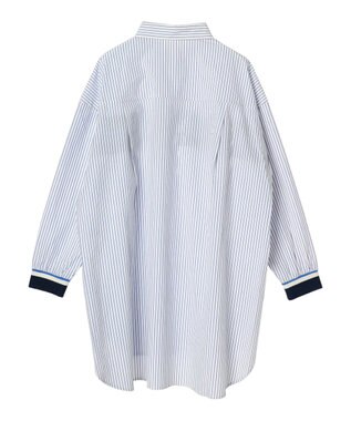 AMERICAN HOLIC リブラインシャツチュニック Stripe Sax