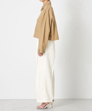 NAVE 【ReNAVE・セットアップ可/洗える】コットンリネンカルゼ ショートジャケット ベージュ系