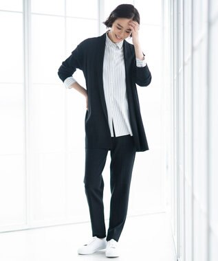 自由区 【洗える】ストレッチシャーティング ベーシック シャツ アイボリー系1