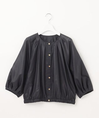 自由区 【洗える・XSサイズあり】シアーシャイニー ジャケット ネイビー系