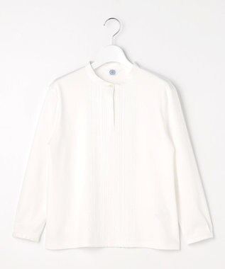 J.PRESS LADIES レースコンビ ボウタイ カットソー ホワイト系