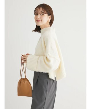 Green Parks ・Ｐｅｔｉｔ　Ｆｌｅｕｒ　ブークレワイドニット Off White