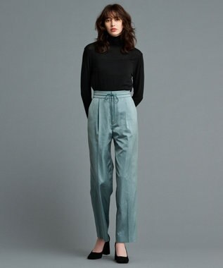 uncrave 【洗える】サテン ドロストパンツ（uncrave STANDARD） アッシュブルー
