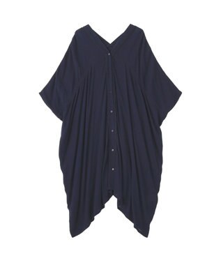 Green Parks ハシゴレースレーヨンクレープチュニック Navy