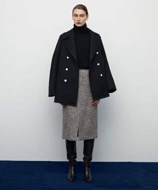 BEIGE， FRESNEL / Iラインスカート Gray×Beige