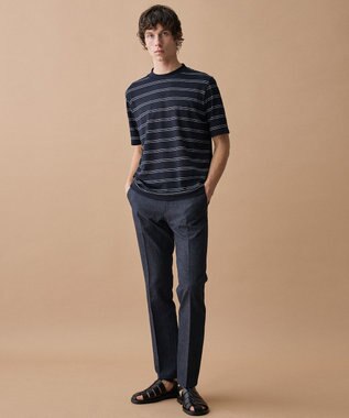 JOSEPH ABBOUD 【エコ素材和紙使用・日本素材を日本縫製 ・軽量・通気性】和紙フライスボーダーＴシャツ ネイビー系2