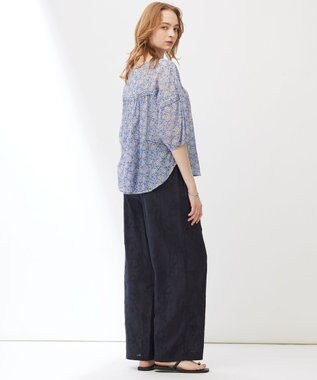 23区 【Indian Factory】フラワーエンブロイダリー ワイドパンツ ネイビー系