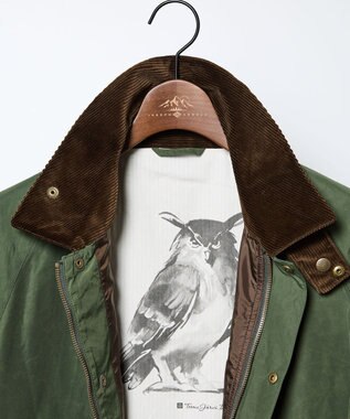 JOSEPH ABBOUD MOUNTAIN 【軽量/ワックスコーティング・テ―ム・ヤルビー氏コラボ】ワックスクロス プリント ブルゾン カーキ系
