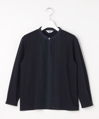 J.PRESS LADIES レースコンビ ボウタイ カットソー ネイビー系