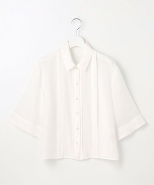 自由区 L 【カタログ掲載・接触冷感・洗える】ラミーローンクロップド丈 ブラウス オフ