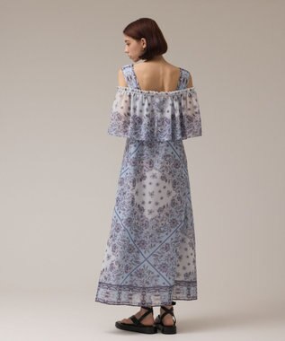 GRACE CONTINENTAL マルチWAYシフォンワンピース ブルー