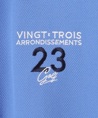 23区GOLF 【MEN】ハニカムライトカノコメッシュ衿ポロ サックスブルー系